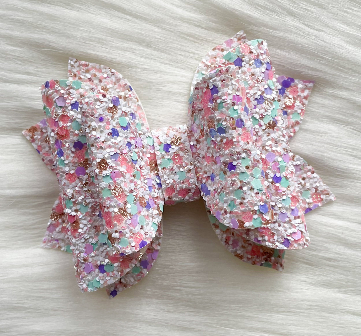 Pastel Spring Glitter 3.5in Jasmine Bow