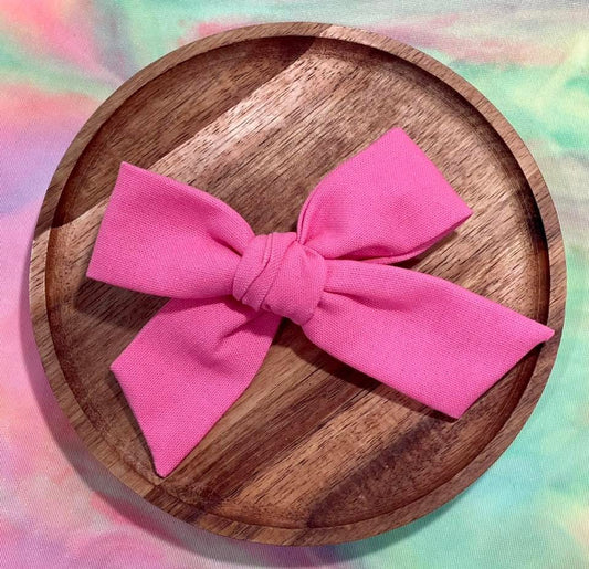 Flamingo Pink Linen 5in Hand Tied
