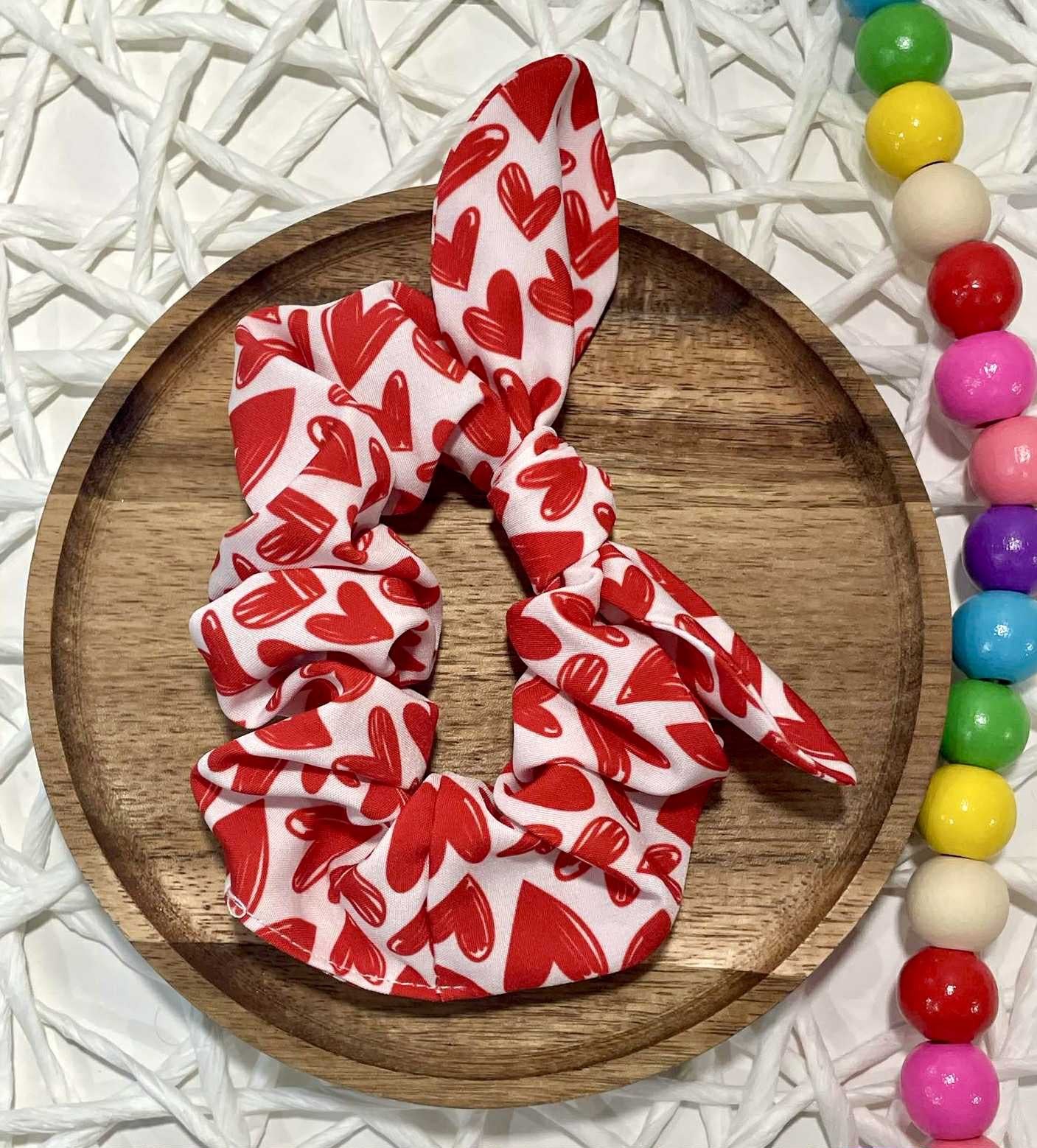 Red Hearts Scrunchie