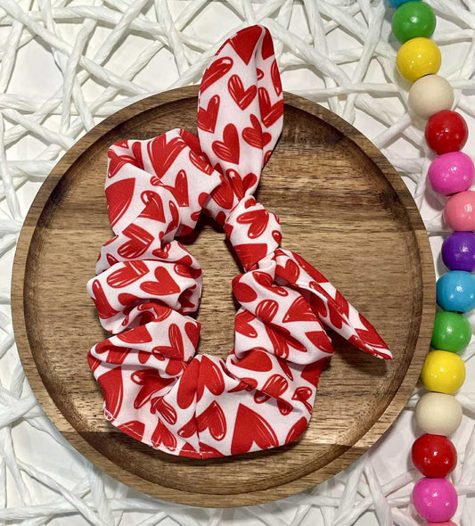 Red Hearts Scrunchie