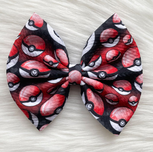 Pokeball Love Fabric Bow