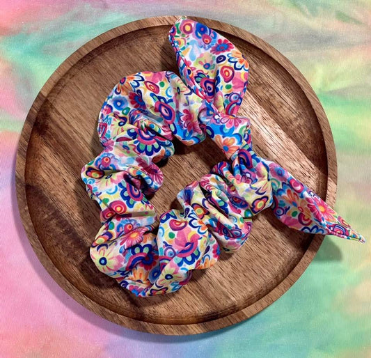 Bright Floral Scrunchie