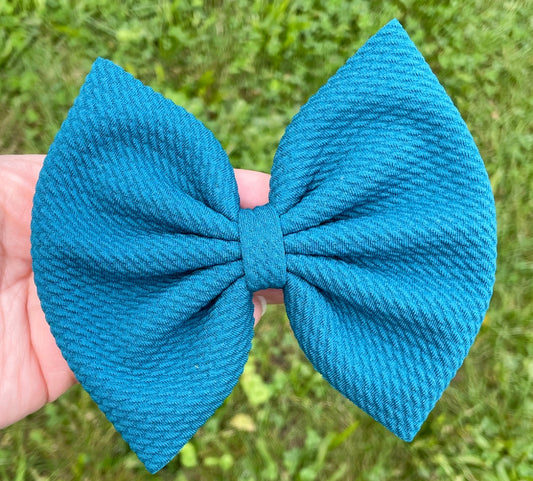 Teal Fabric Bow