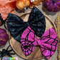 Black Spiderwebs Holo Fabric