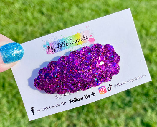 Purple Rain Holo Glitter Snap Clip