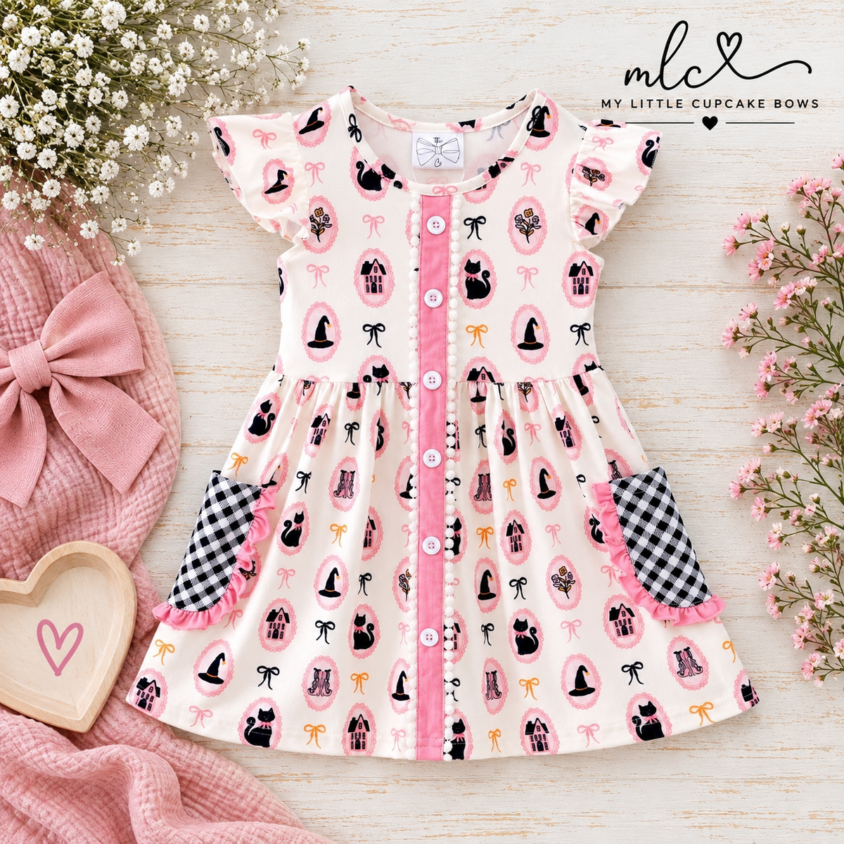 Pink Halloween Boo-tique Pocket Dress