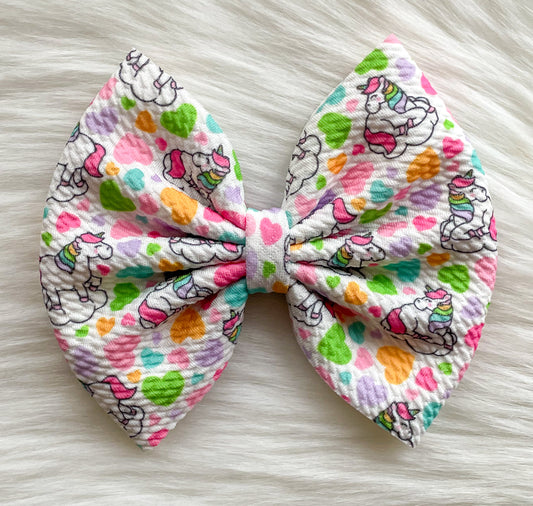 Unicorn Love Fabric Bow