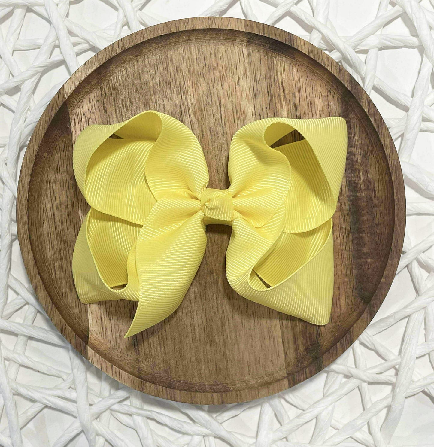 Solid Yellow 4in Ribbon Bow