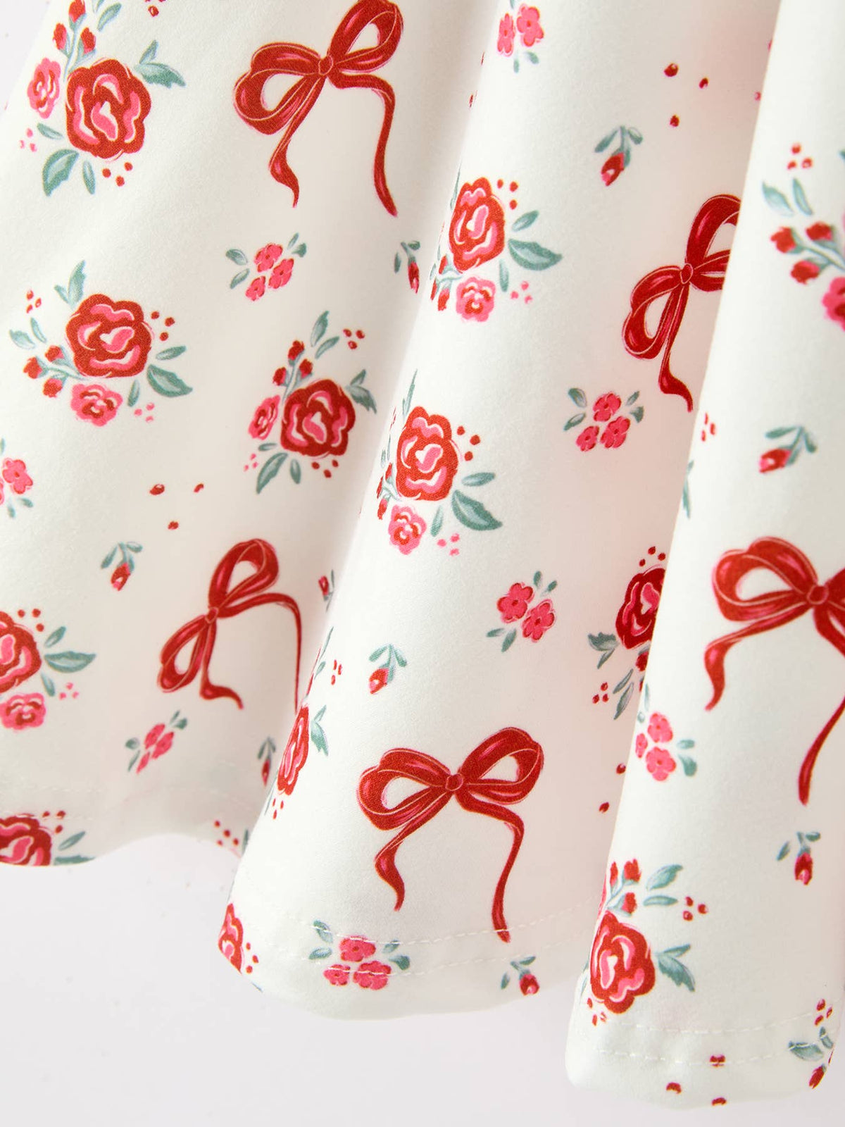 Red Rose & Bow Twirl Dress