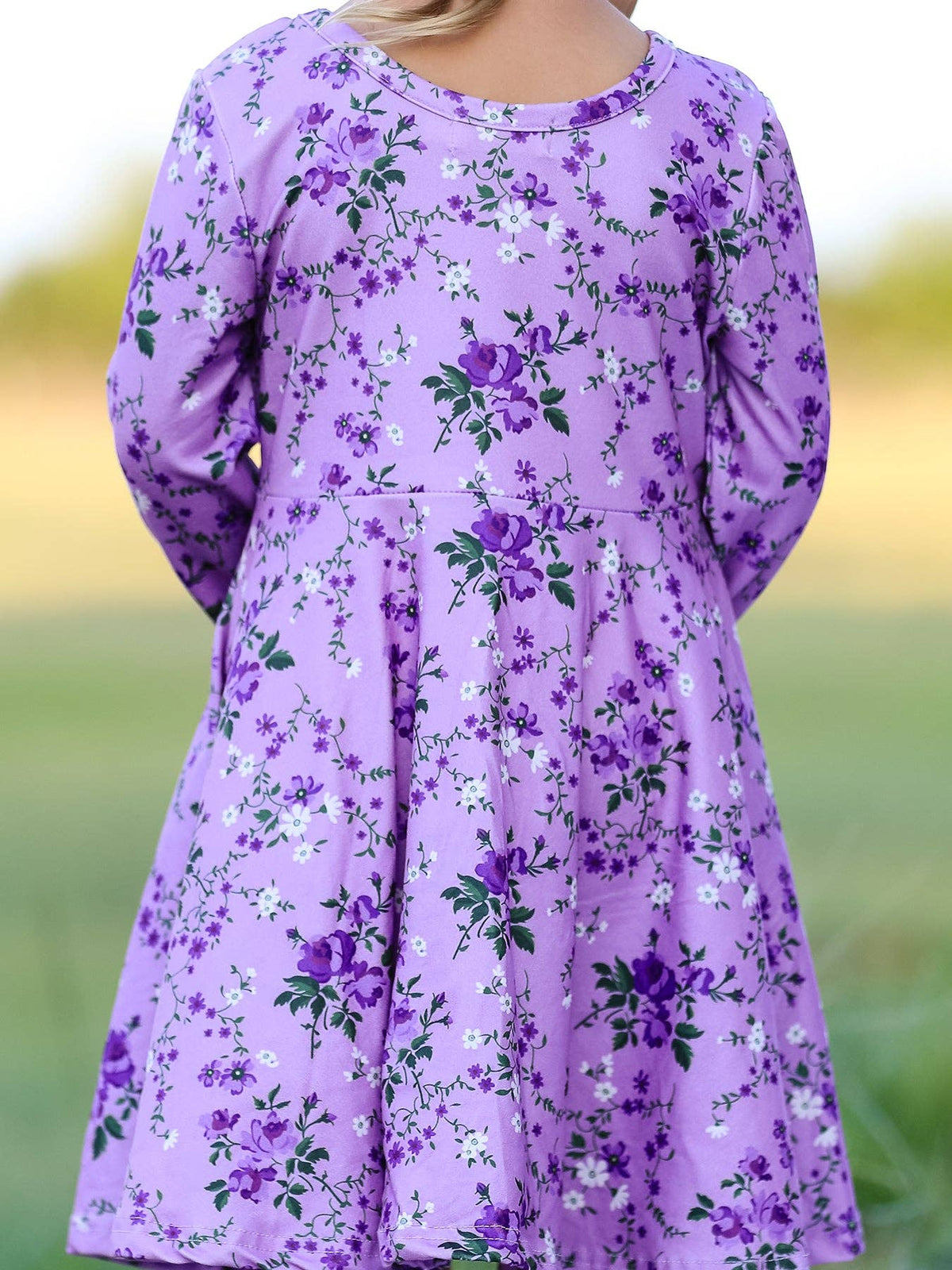 Lavender Floral Twirl Dress