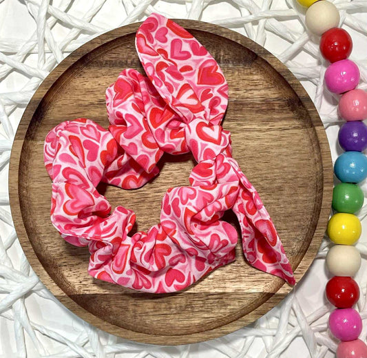 Hearts Sketches Scrunchie