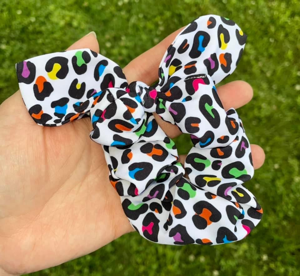 Rainbow Leopard Scrunchie