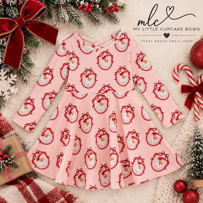 Vintage Santa Christmas Twirl Dress