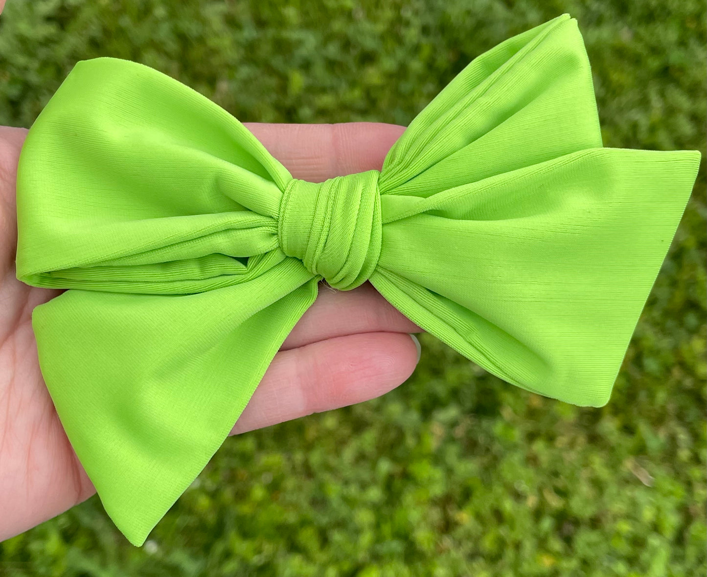 Lime 5in Swim Hand Tied Bow