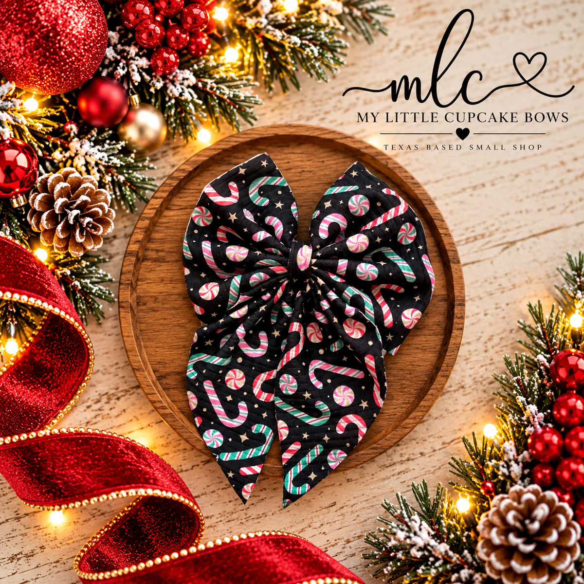 Pinkmas Ribbed Sailor Bows