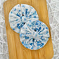 Light Blue Floral Fabric Bow