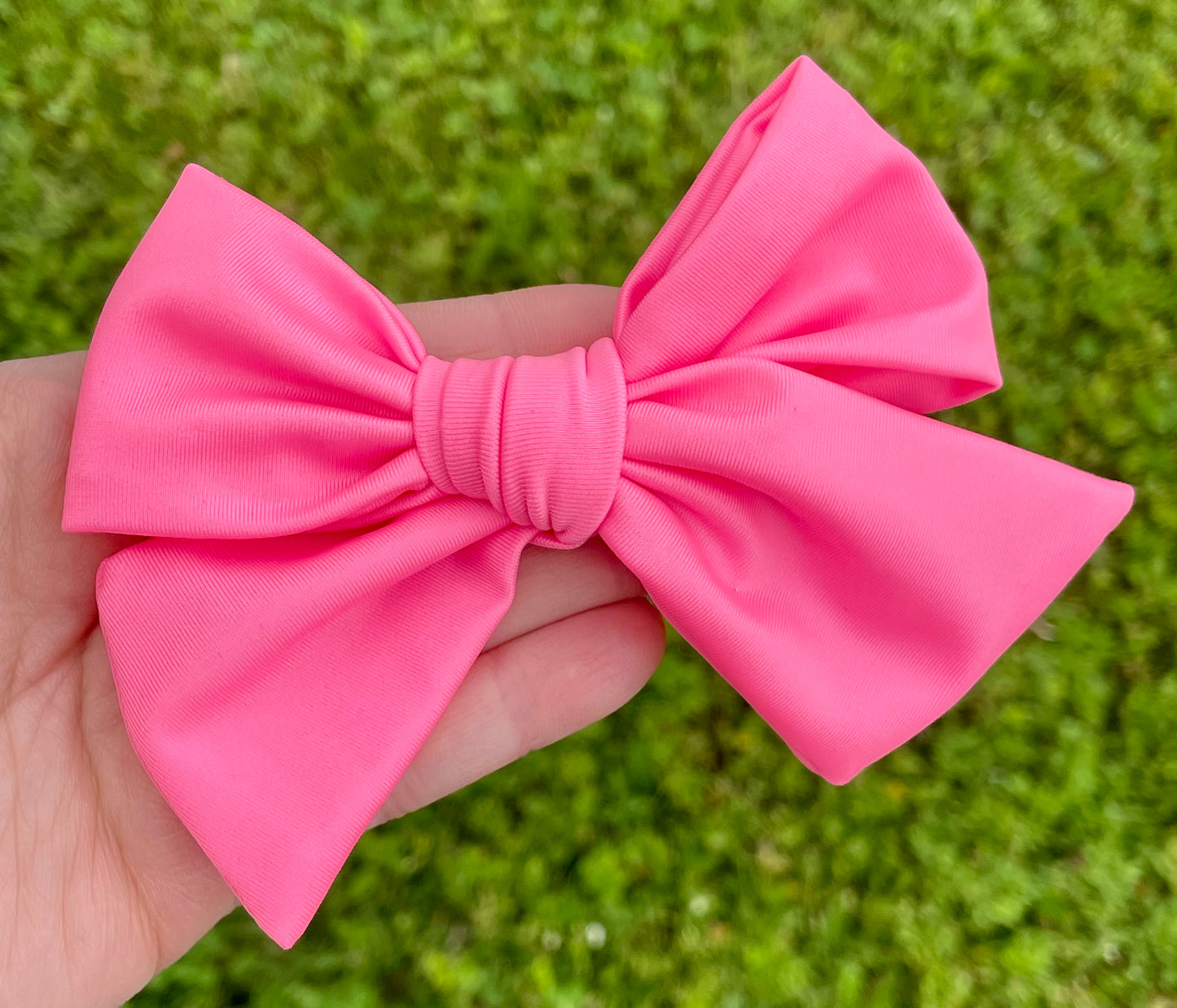 Tropical Pink 5in Swim Hand Tied Bow