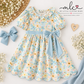 Blue Floral Bow & Lace Dress