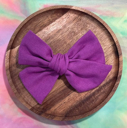 Purple Linen 5in Hand Tied