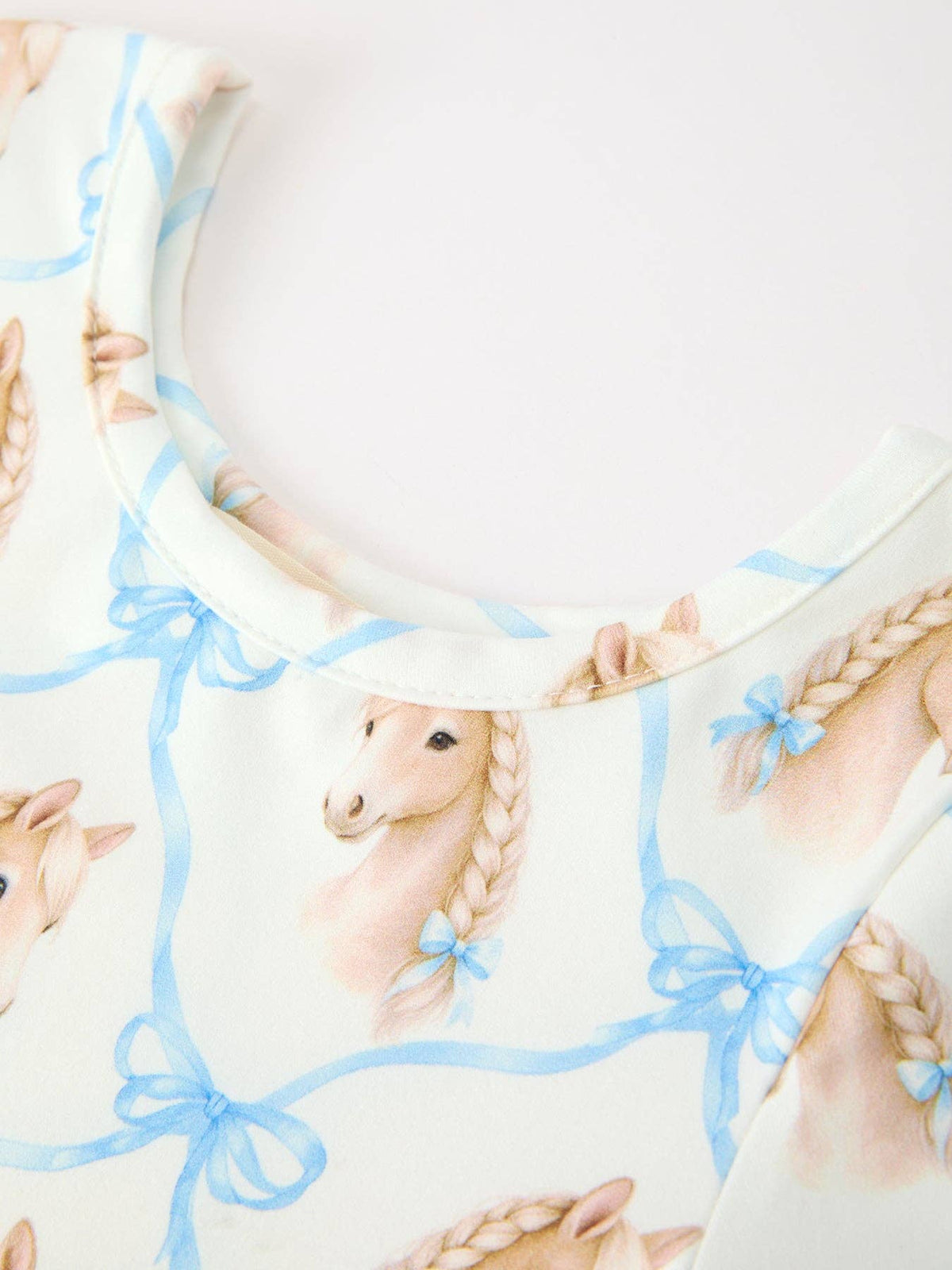 Horses & Blue Bows Twirl Dress