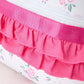 Floral Bow Print Girls Backpack Ruffle Bag