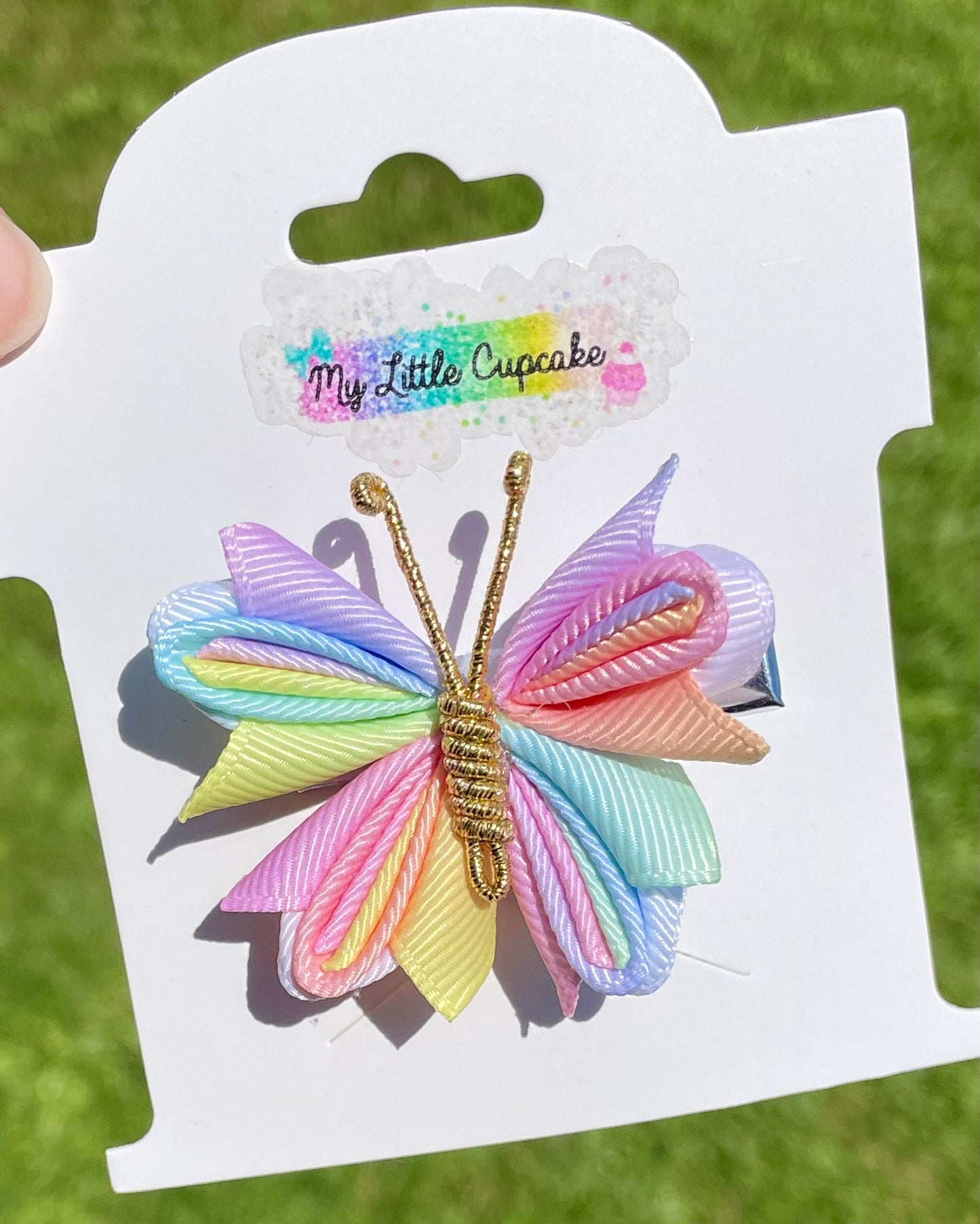 Pastel Butterfly Ribbon Sculpture Clip