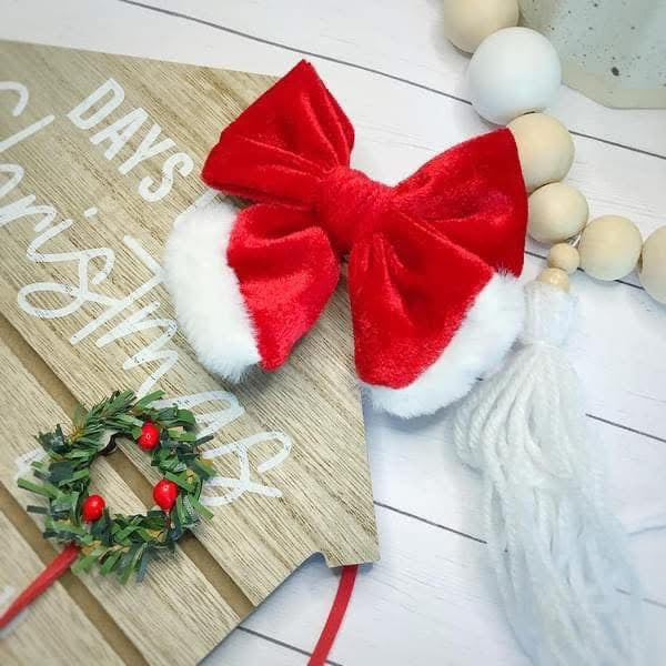 Velvet Santa Fur 3.5in Tied