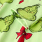 Mean Green Guy with Red Bows Twirl Dress