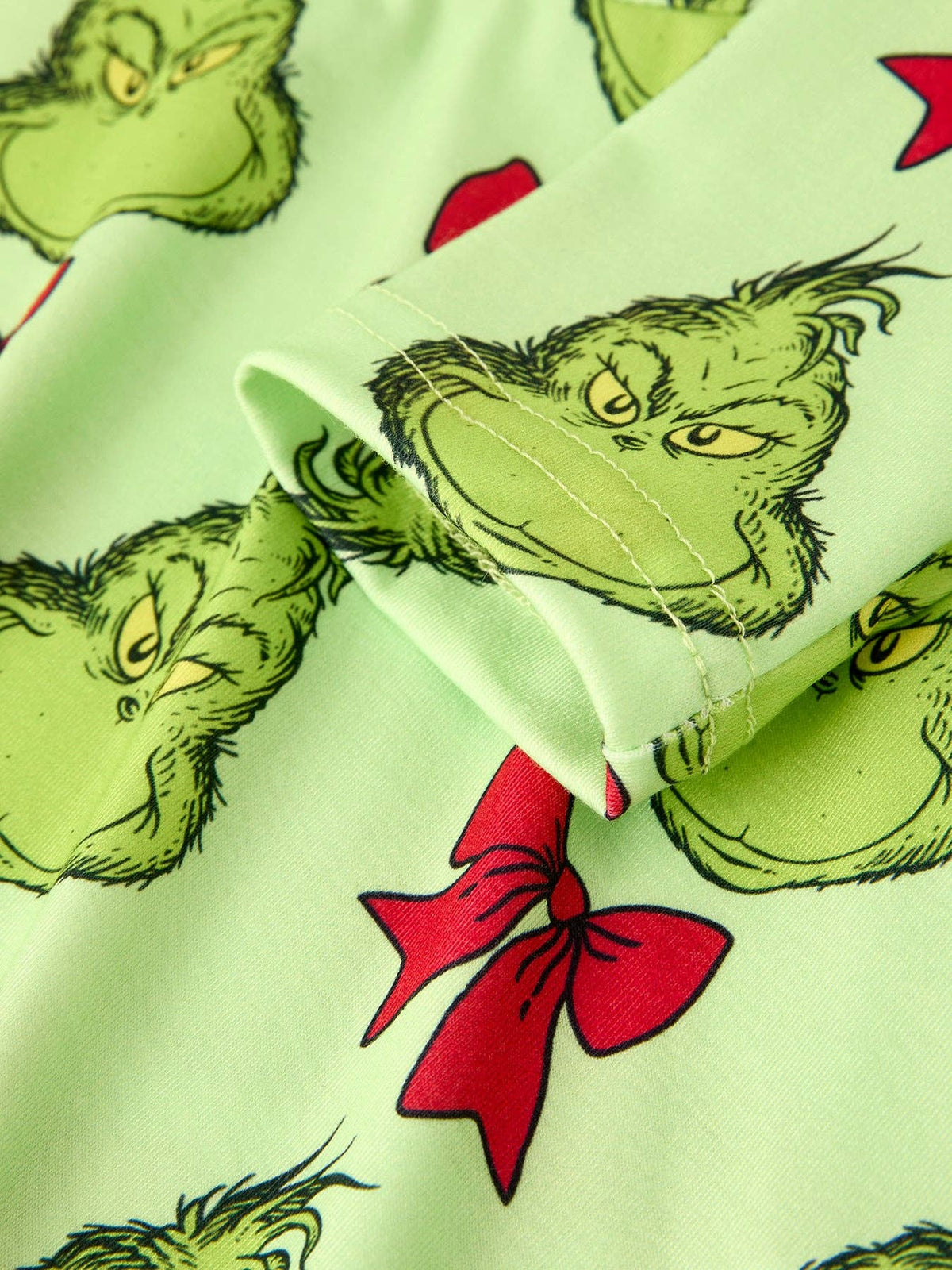 Mean Green Guy with Red Bows Twirl Dress