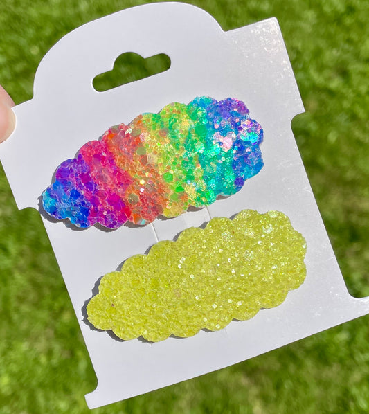 Neon Rainbow Waves Snap Clips