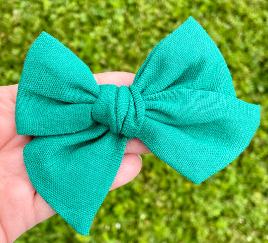 Emerald Linen 5in Hand Tied