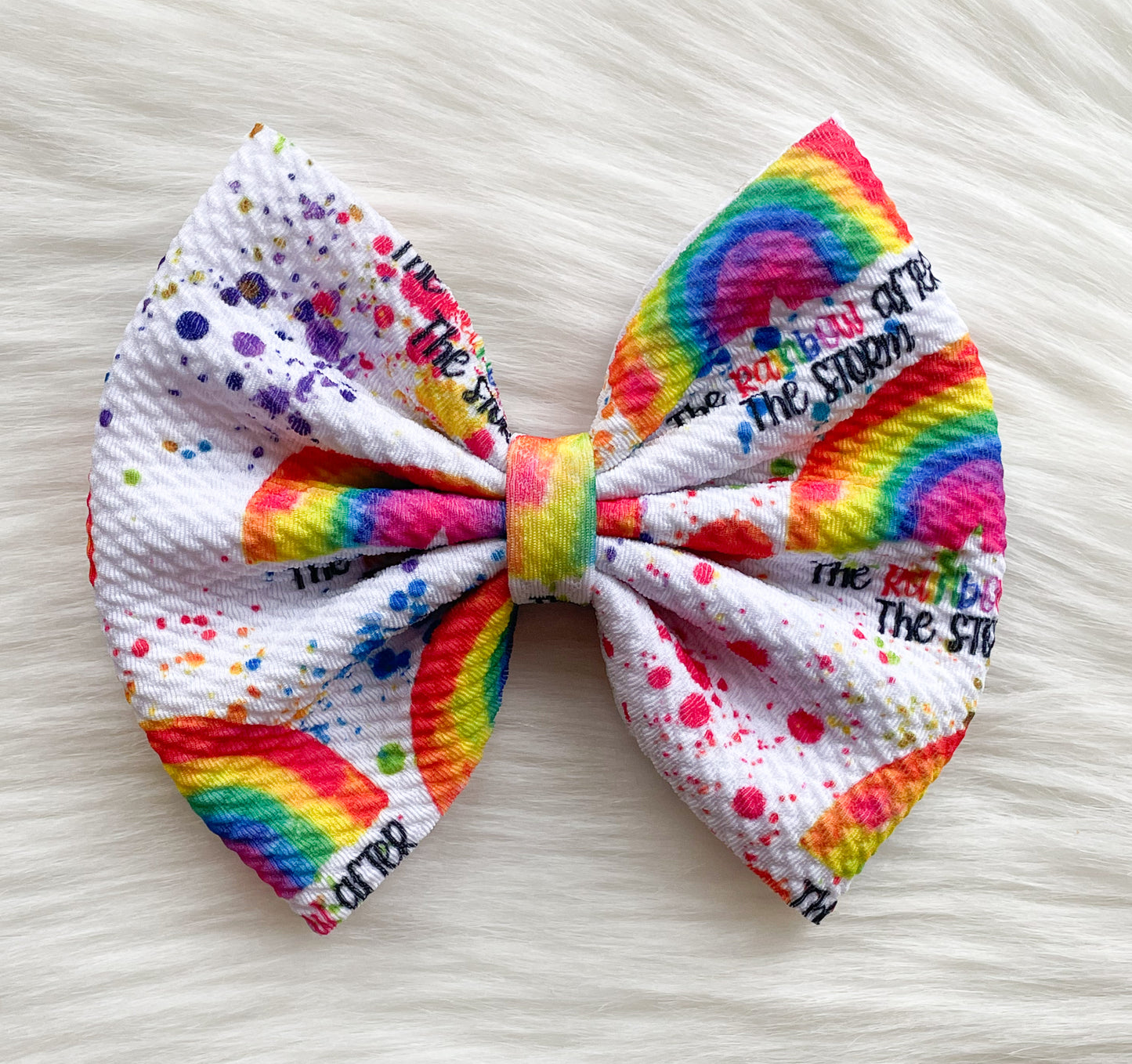 Rainbow After the Storm Fabric Bow