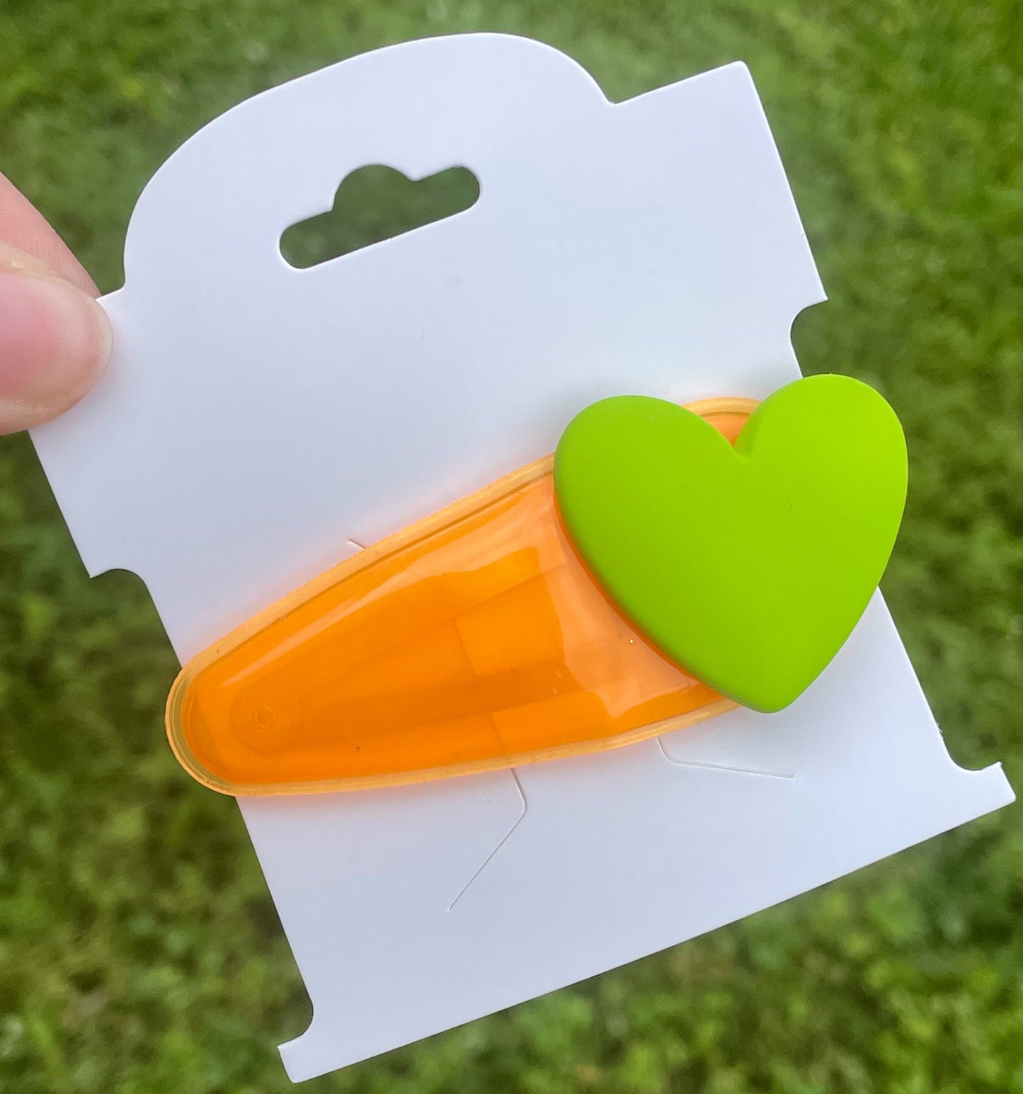 Neon Heart Jelly Snap Clips