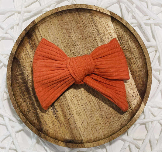 Pumpkin Orange Ribbed Hand Tied