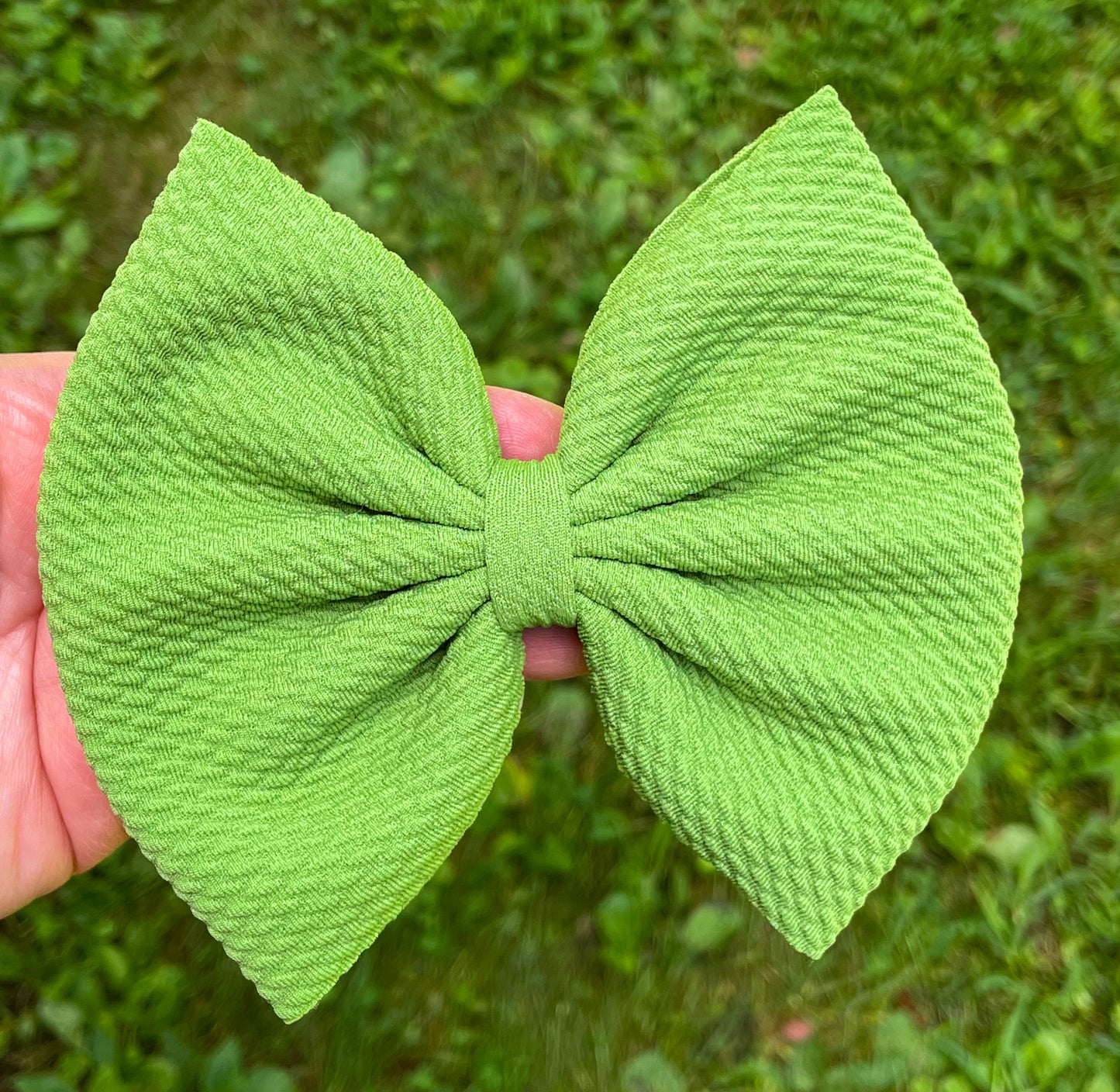 Avocado Green Fabric Bow