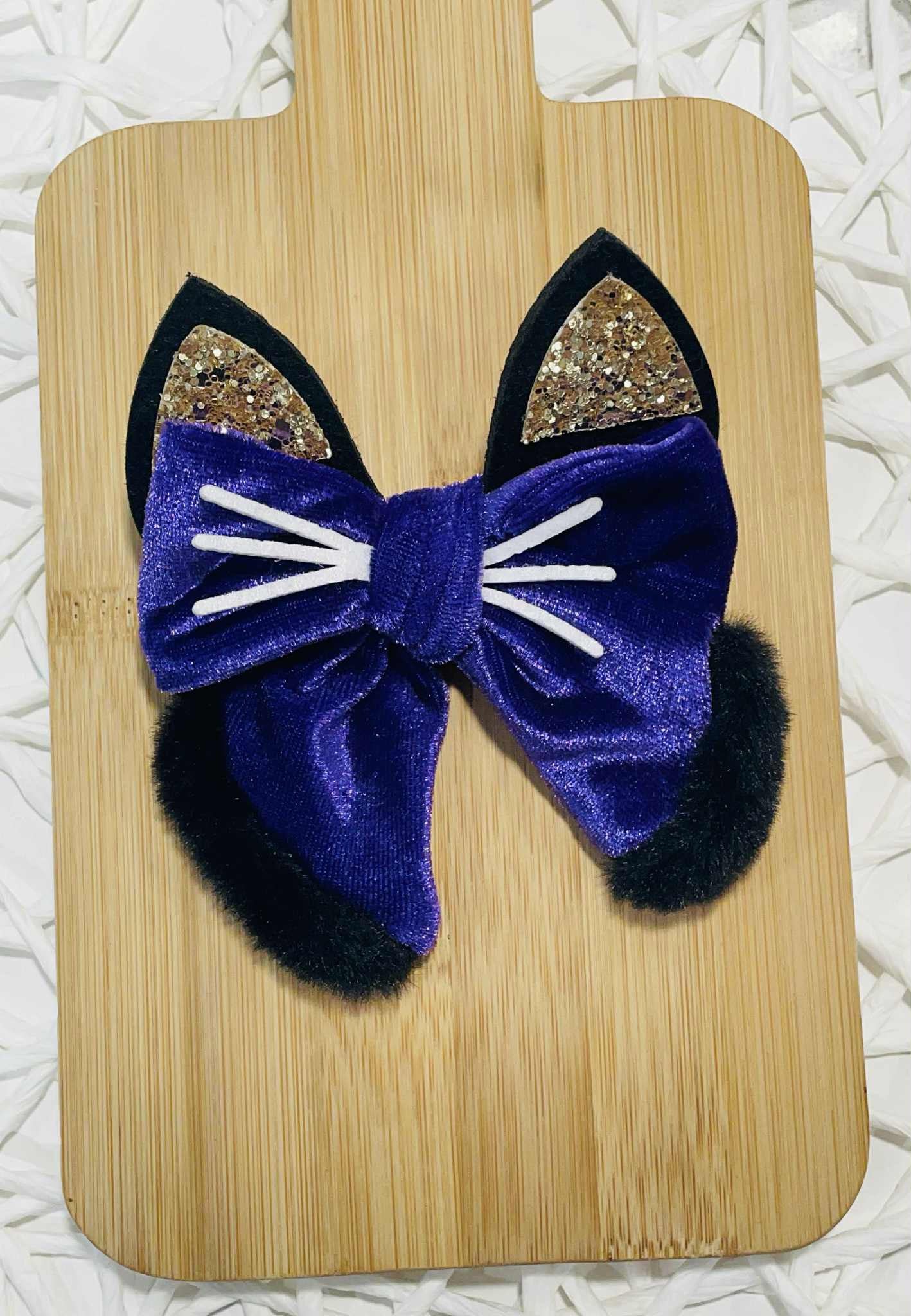 Purple Velvet Cat Bow