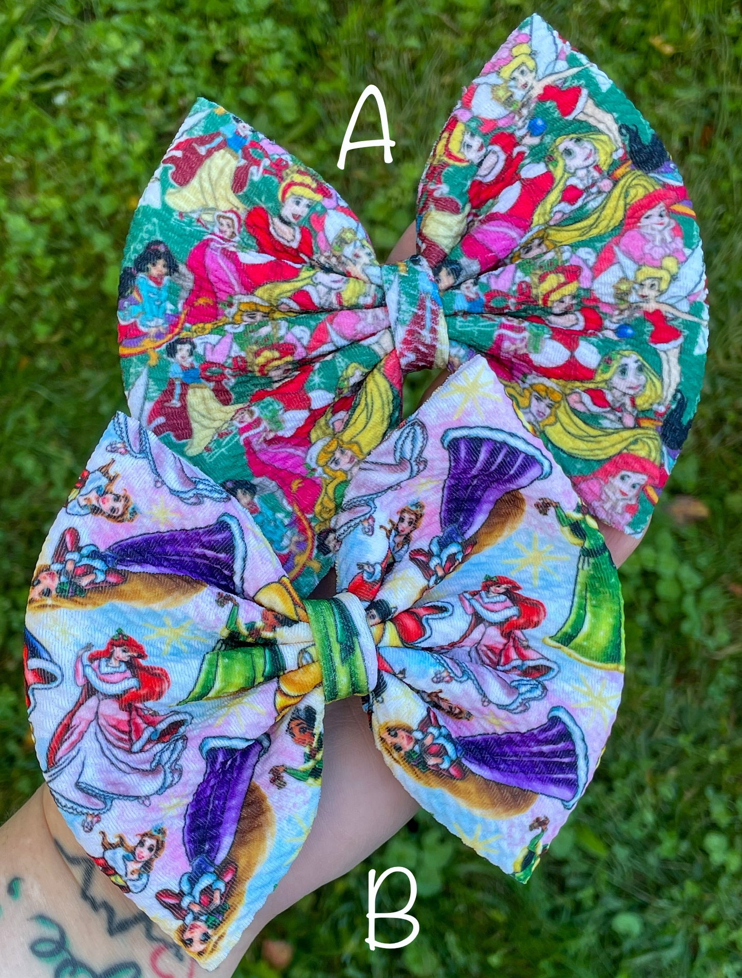 Princess Christmas Fabric Bow