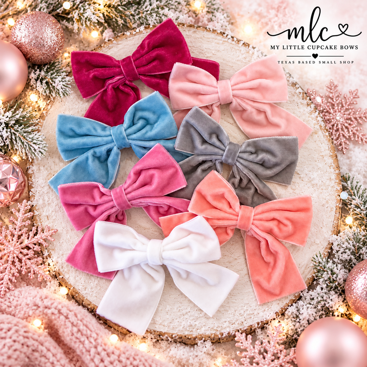 Pinkmas Velvet Ribbon 3in Bows