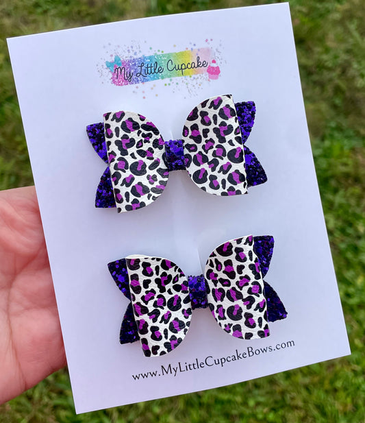 Leopard/Purple Glitter 2.5in Beauty
