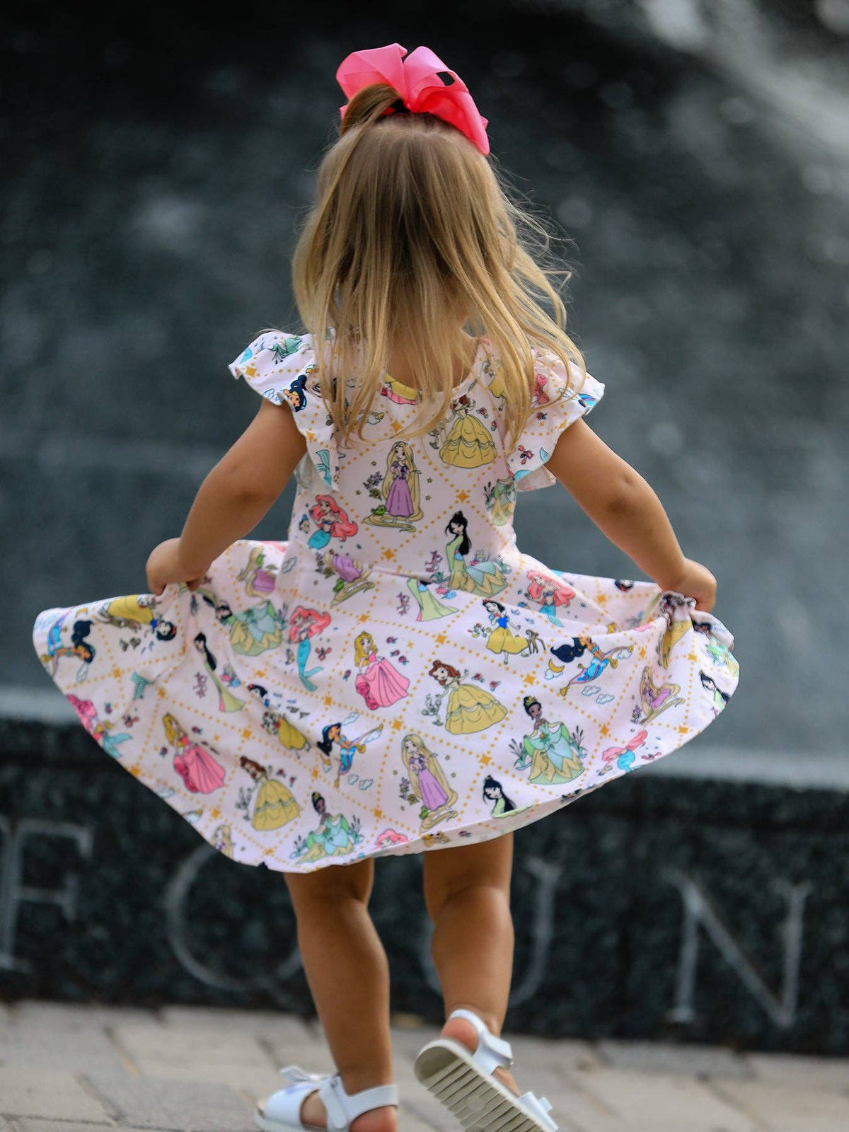 Dainty Princess Ruffle Sleeve Girls Dress