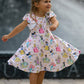 Dainty Princess Ruffle Sleeve Girls Dress