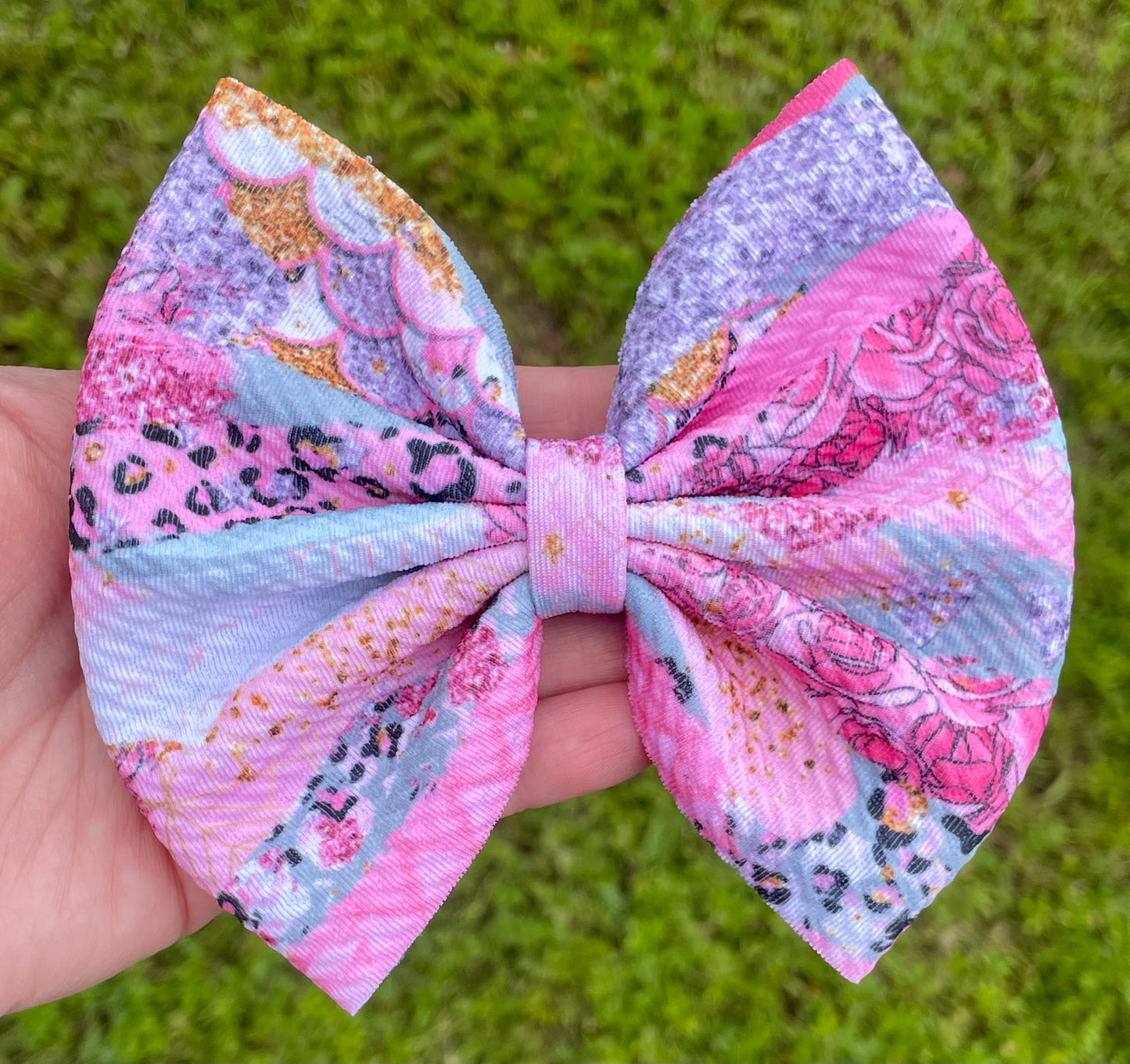 Everything Girly Brushstroke Fabric Bow