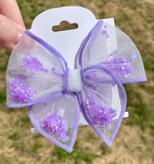 Lavender Glitter Shaker Bow