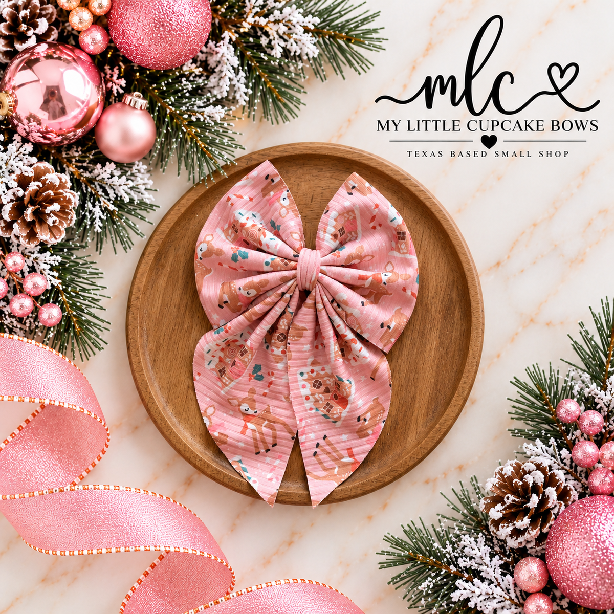 Pinkmas Ribbed Sailor Bows