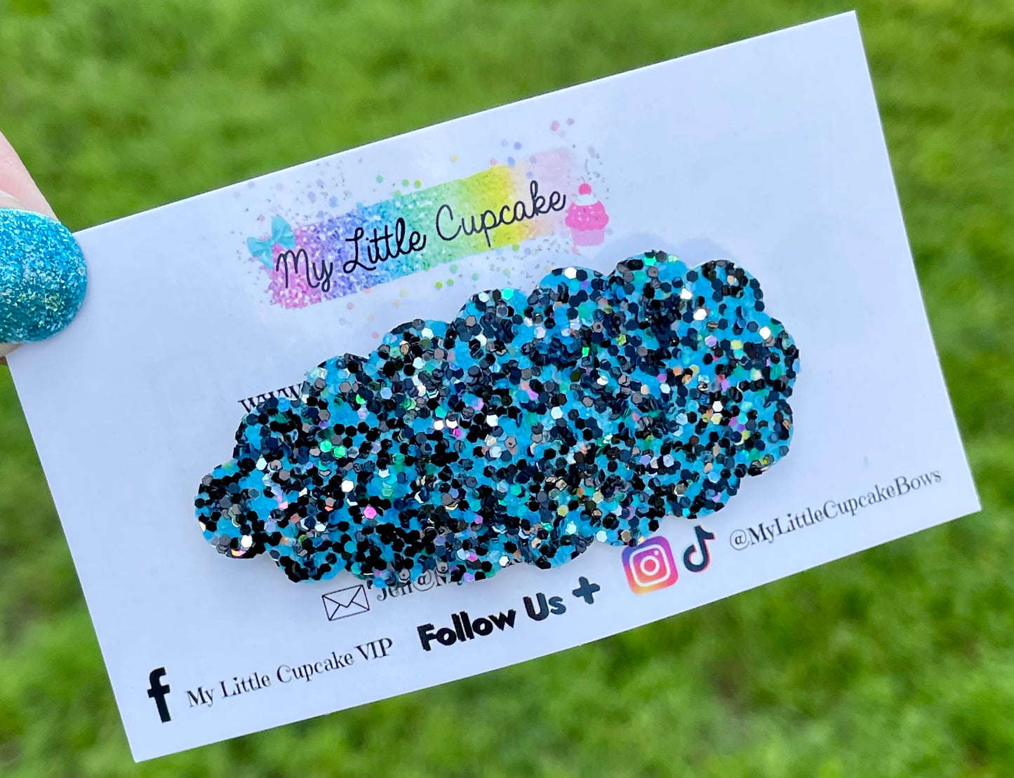 Midnight Glitter Snap Clips