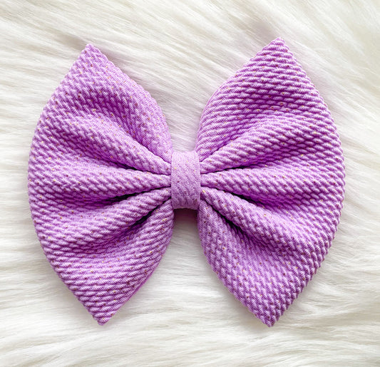 Lavender with Gold Glitter Fabric Bow