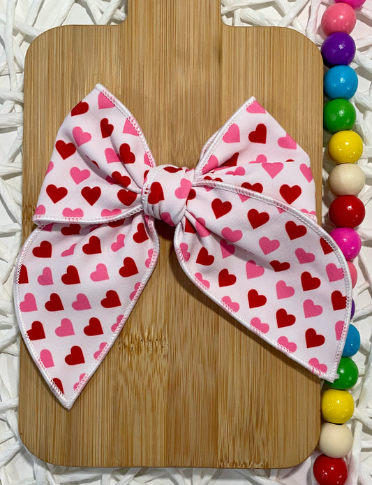 Pink & Red Hearts 4.5in Serged
