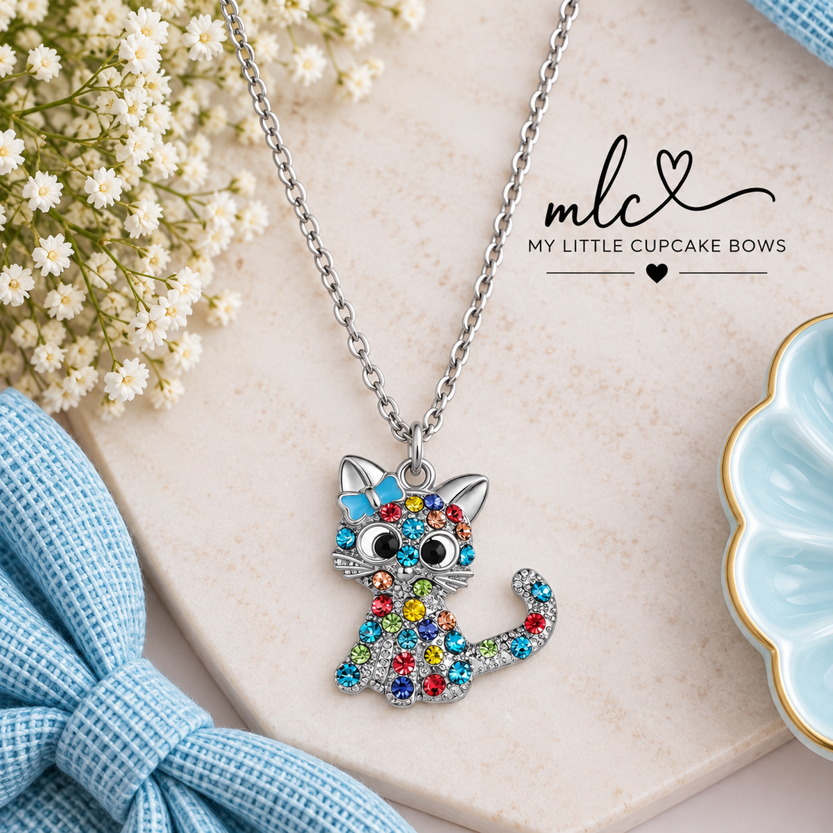 Sparkling Kitty Necklace