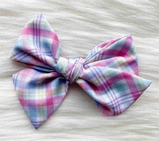 Egg-cellent Plaid 5in Hand Tied Bow