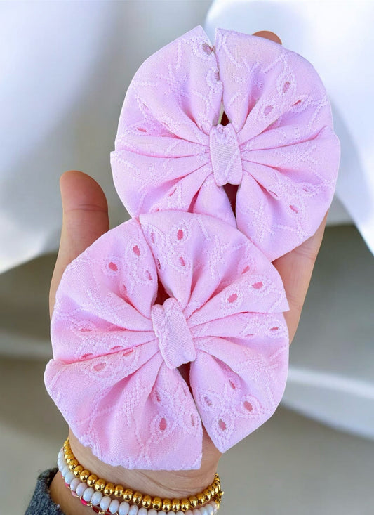 Pink Eyelet Fabric